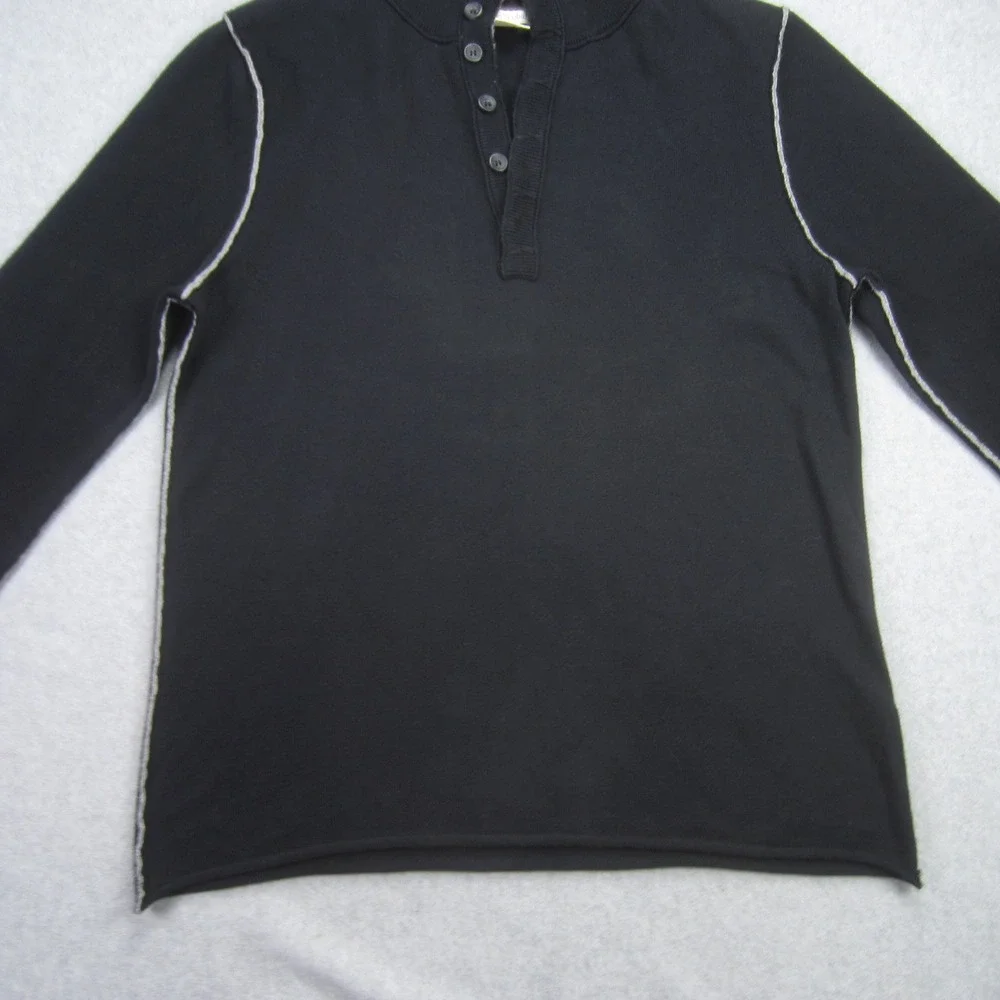 Carbon 2 Cobalt Sweater Mens Medium Black Cotton‎ Cashmere Blend Pullover